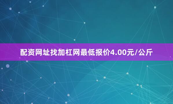 配资网址找加杠网最低报价4.00元/公斤